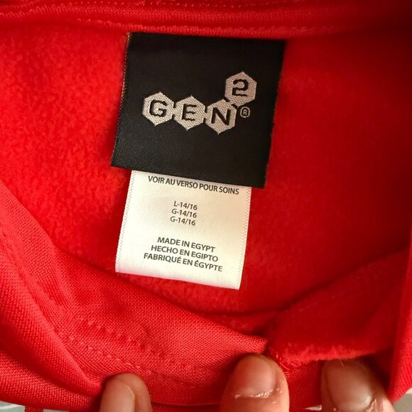 Ohio State Buckeyes Red Hooded Sweatshirt Youth L 14/16 Gen2 Polyester - Picture 3 of 5